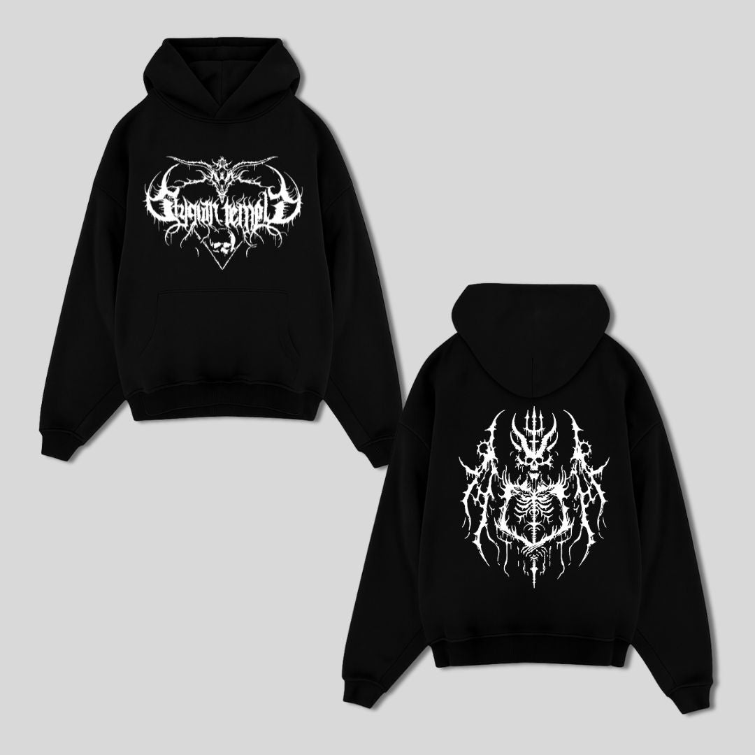 Black Temple Pullover Hoodie
