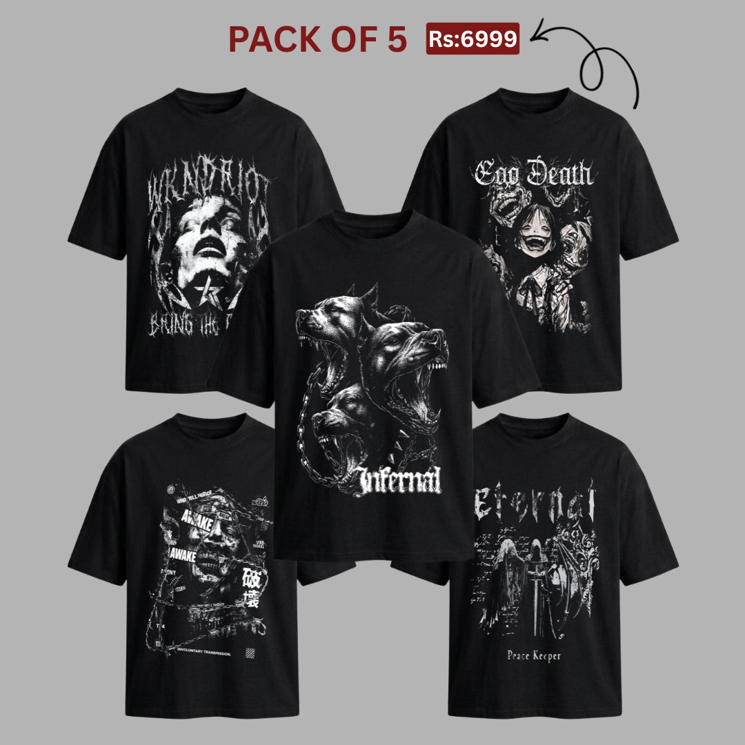 Pack Of 5 (AHM002) Oversized T-shirt