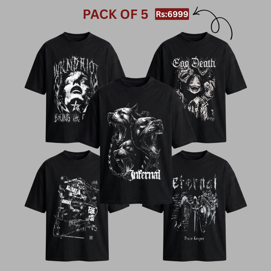 Pack Of 5 (AHM002) Oversized T-shirt