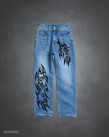 Tribal Flame Loose Fit Jeans