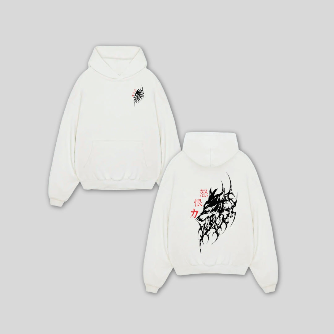 Wolfer Skull Face Pullover Hoodie