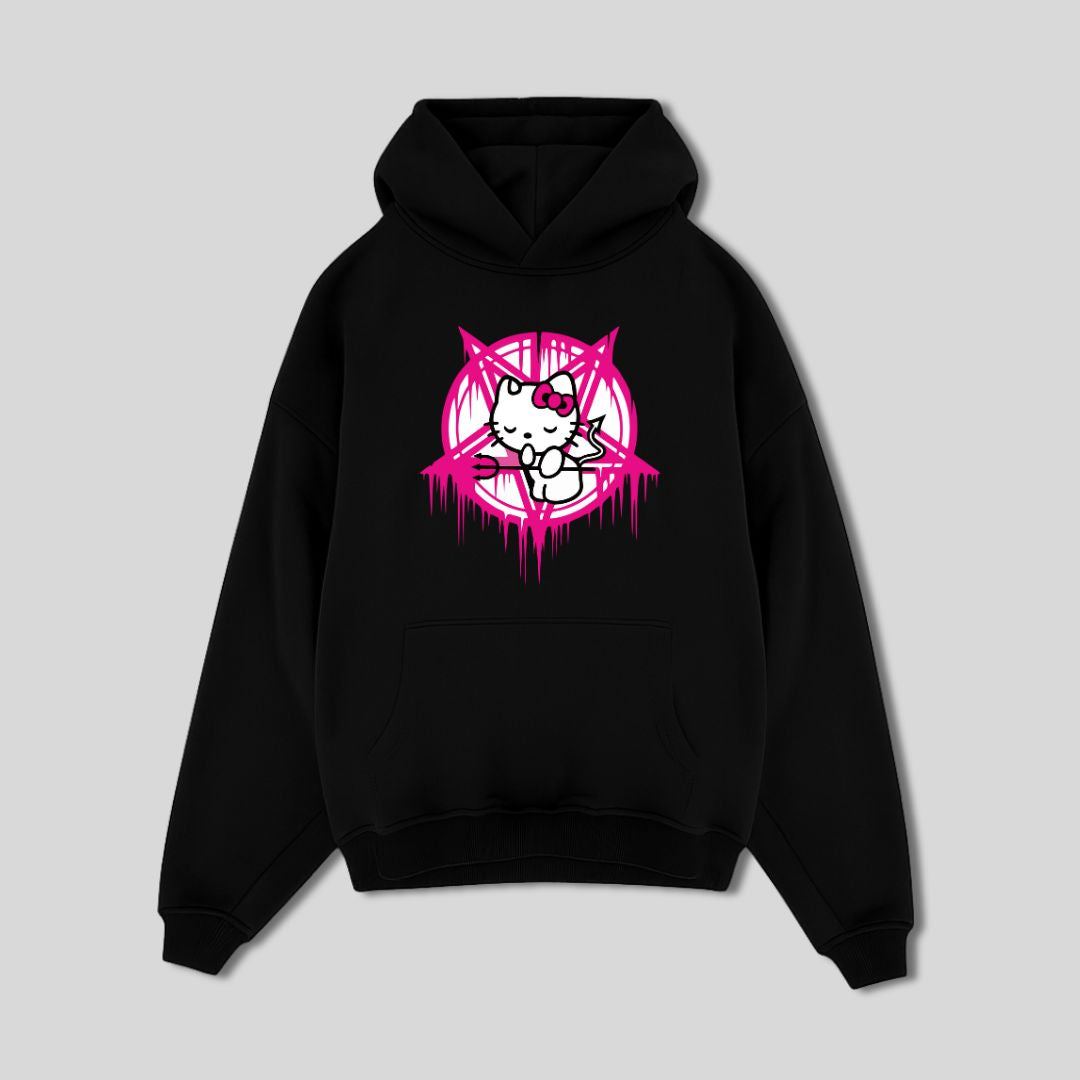 Pink Pentagram Kitty Hoodie
