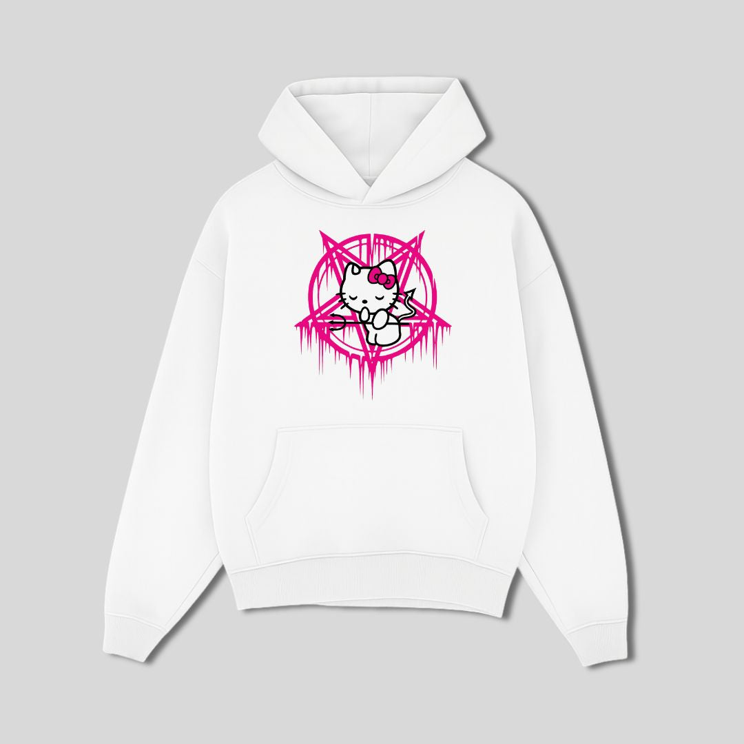 Pink Pentagram Kitty Hoodie